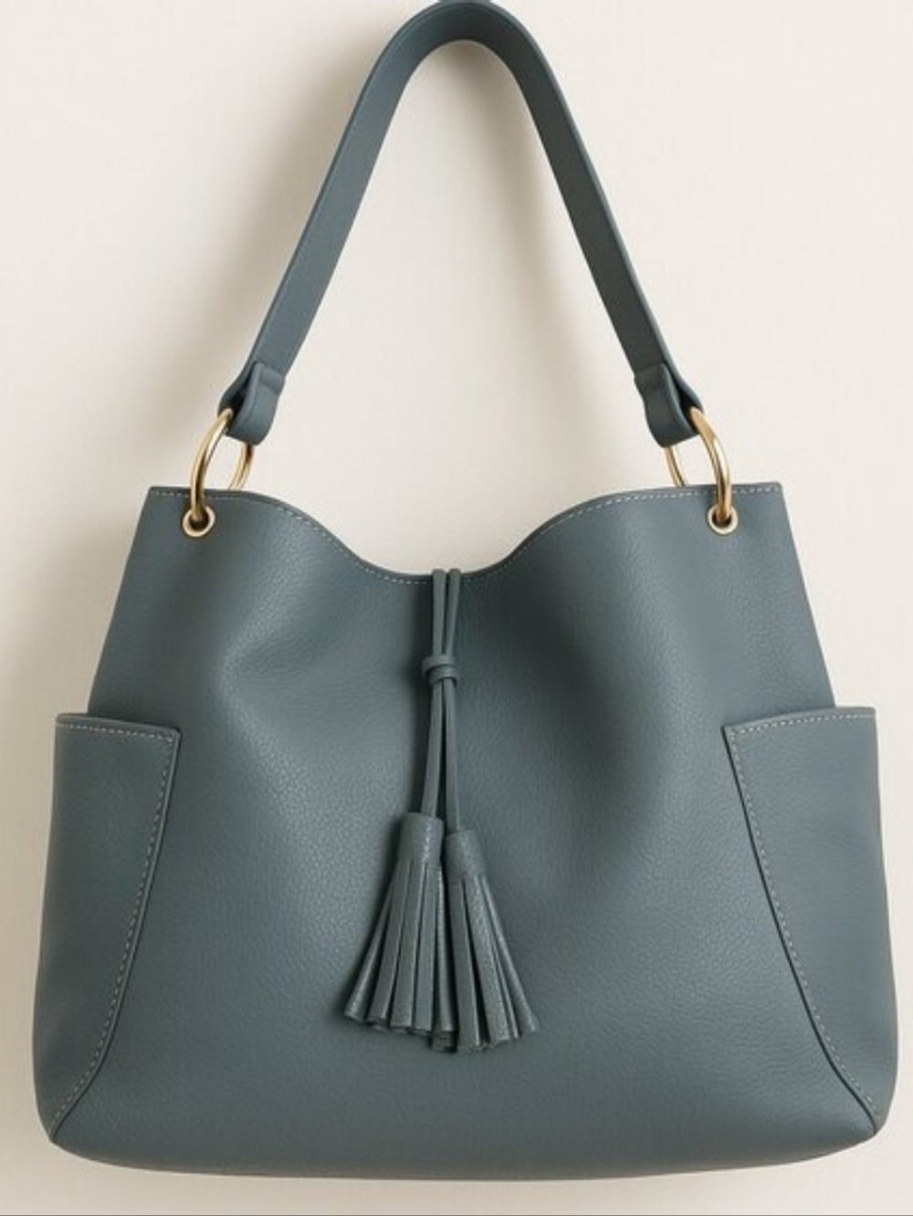 Laggo Gray Julia Leather Tassel Hobo Bag